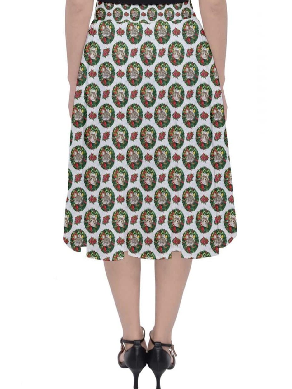 Christmas Cats Midi Skirt - Poison Arrow Retro