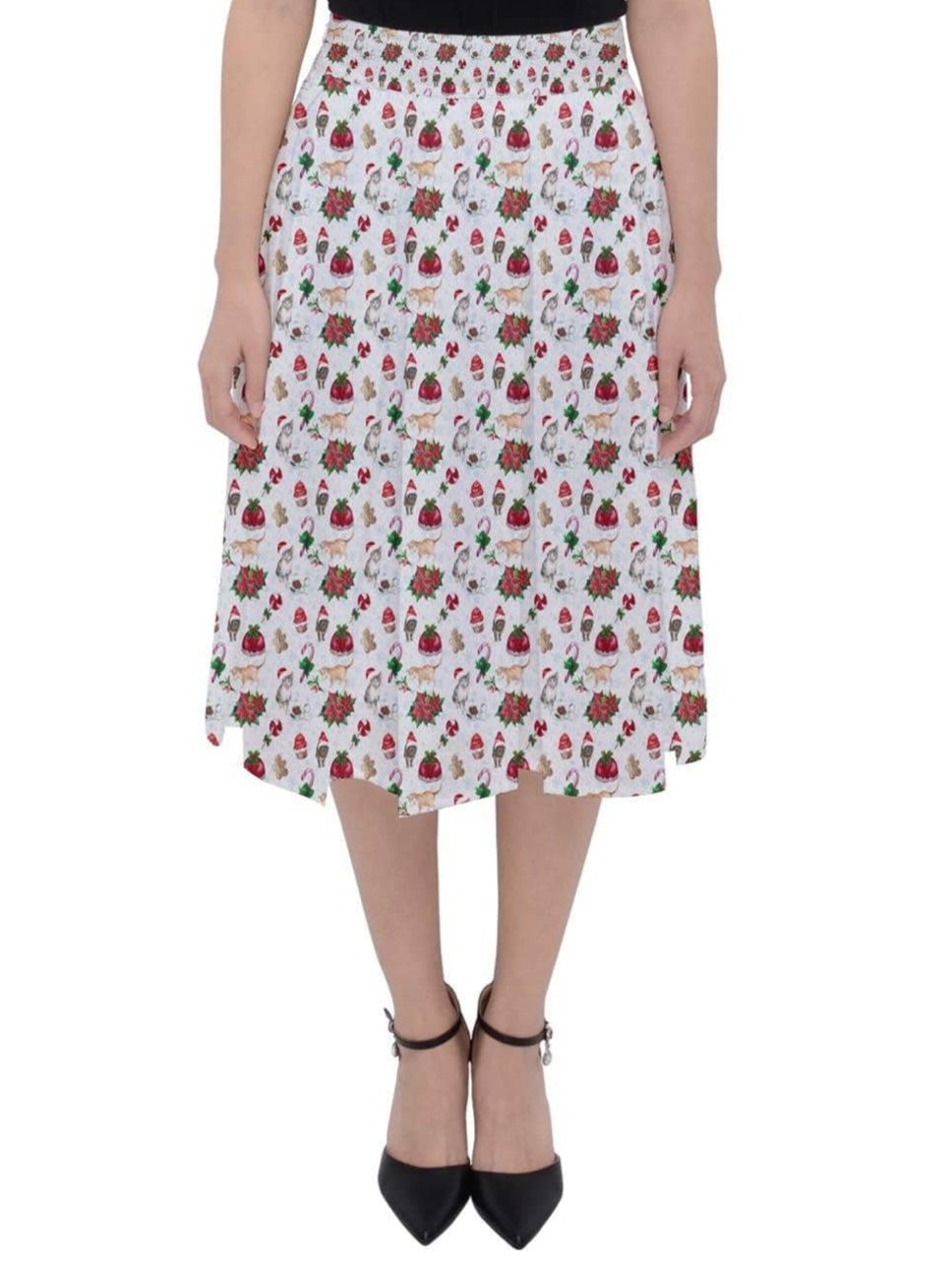 Christmas Cats Midi Skirt - Poison Arrow Retro