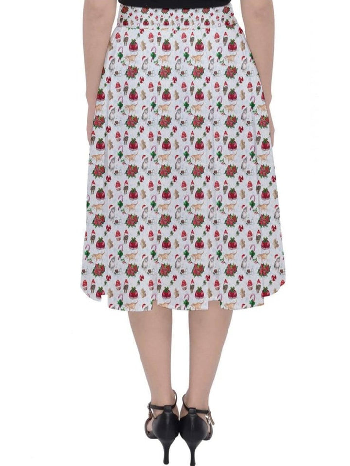 Christmas Cats Midi Skirt - Poison Arrow Retro