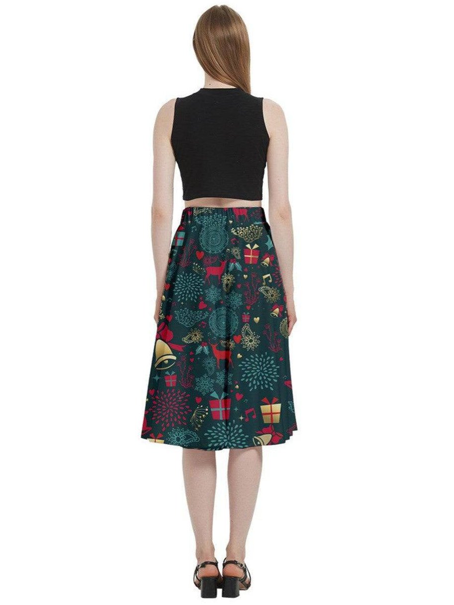 Christmas Reindeer Full Circle Skirt - Poison Arrow Retro