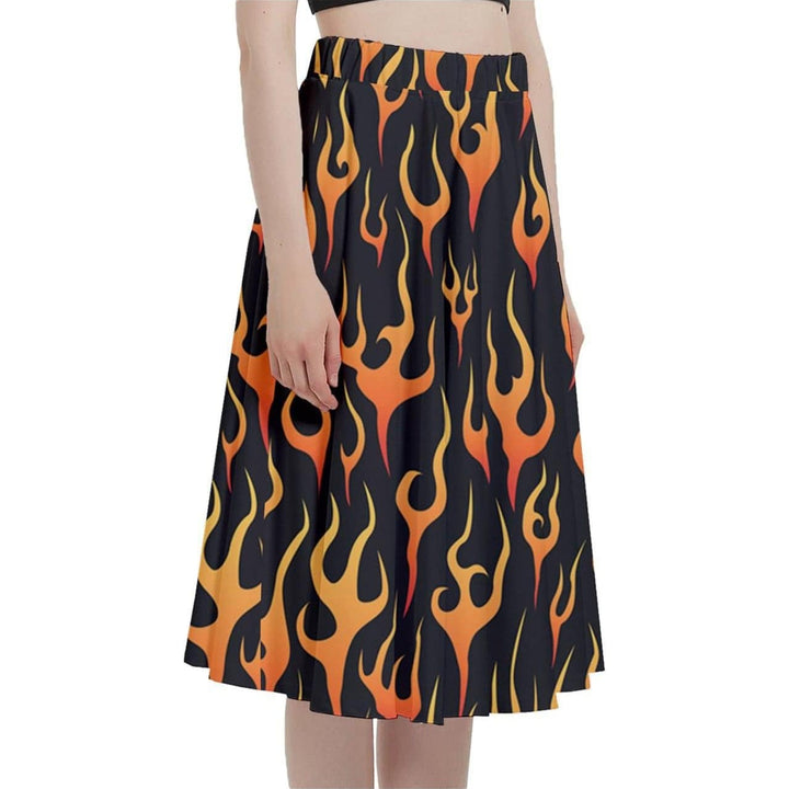 Flames Full Circle Skirt - Poison Arrow Retro