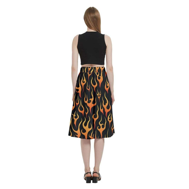 Flames Full Circle Skirt - Poison Arrow Retro