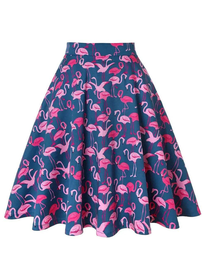 Flamingo Flared Skirt - Poison Arrow Retro