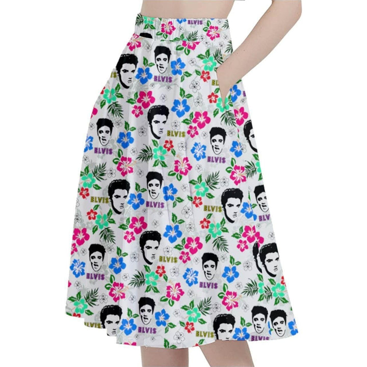 Hawaii Elvis Full Circle Skirt Various Colours - Poison Arrow Retro