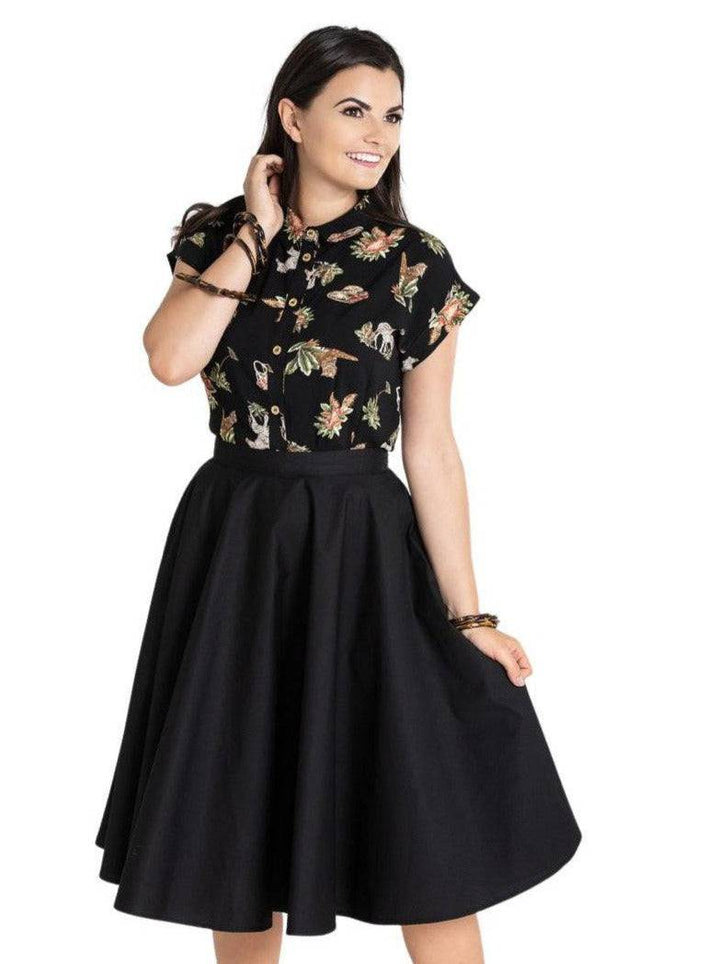 HELL BUNNY PAULA BLACK CIRCLE SKIRT - Poison Arrow Retro