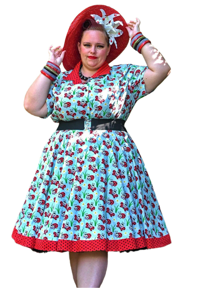 Ladybugs Full Circle Skirt - Poison Arrow Retro