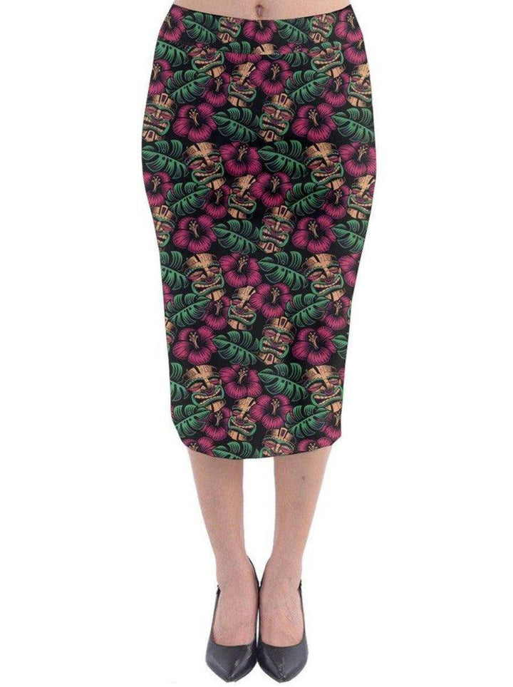 LEILANI TIKI Stretch Wiggle Skirt - Poison Arrow Retro