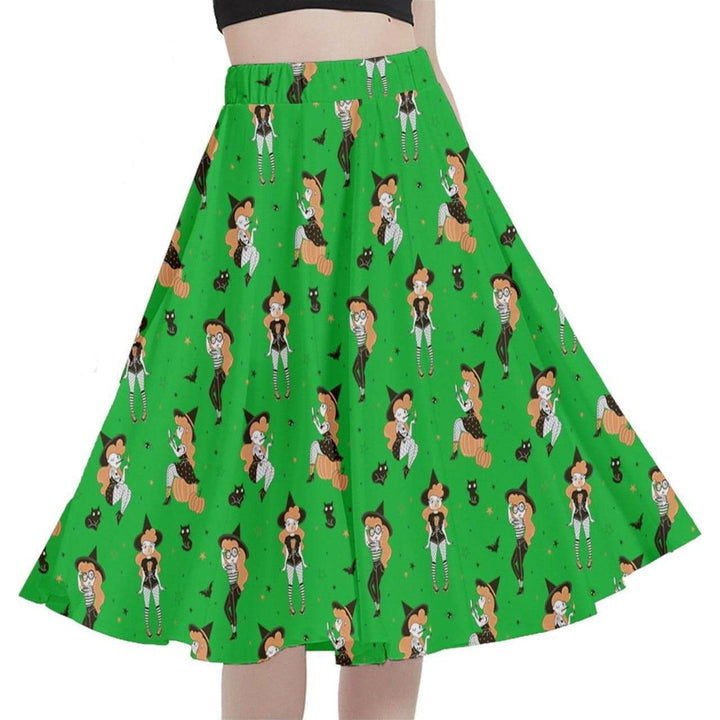 Pin Up Witch Full Circle Skirt - Poison Arrow Retro