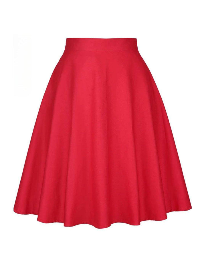 Red Flared Skirt