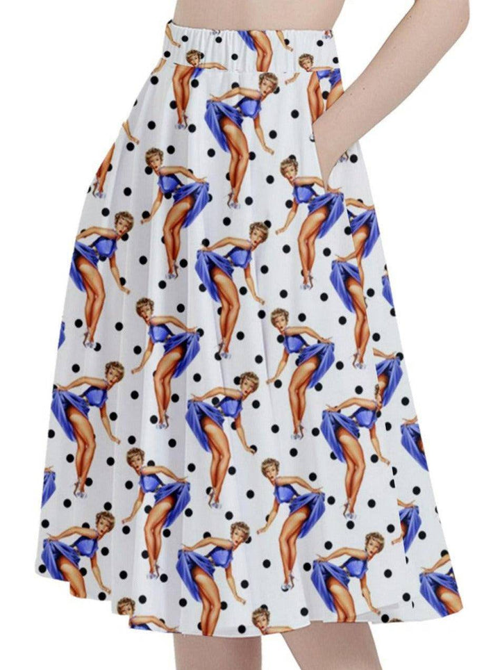 Sassy Blue Full Circle Skirt - Poison Arrow Retro