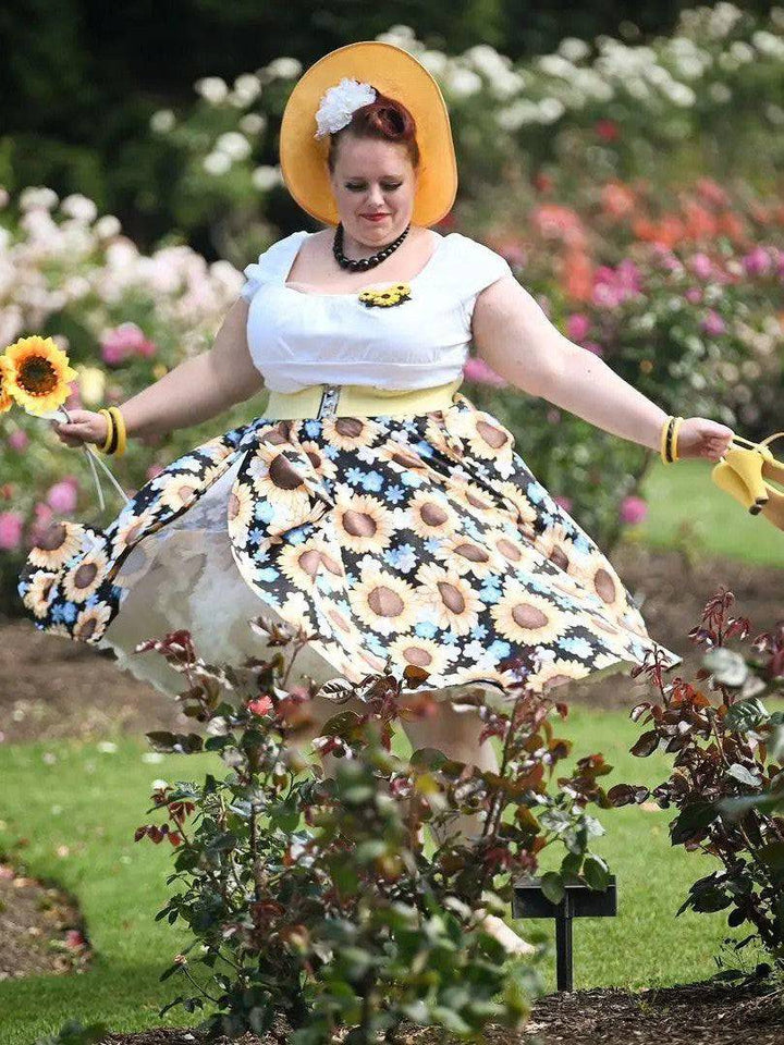 Sunflowers Full Circle Skirt - Poison Arrow Retro