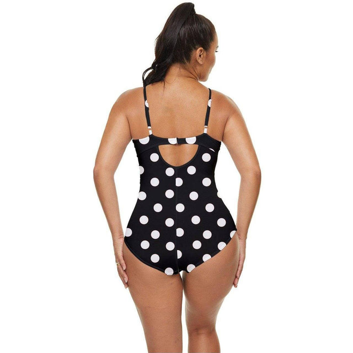 BLACK & WHITE POLKA DOT Retro Full Coverage Swimsuit - Poison Arrow Retro