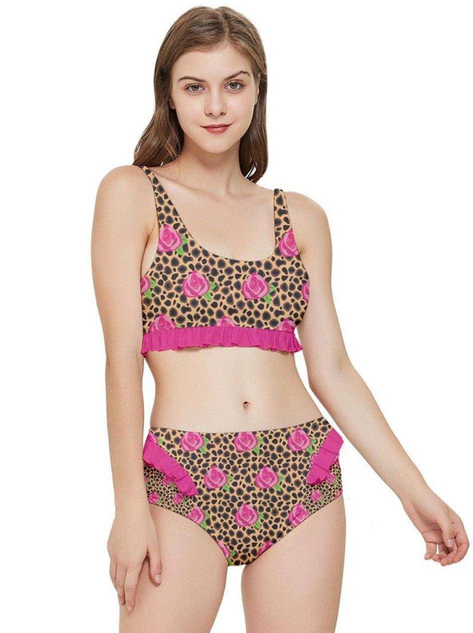 CHEETAH ROSE Frilly Bikini Set - Poison Arrow Retro