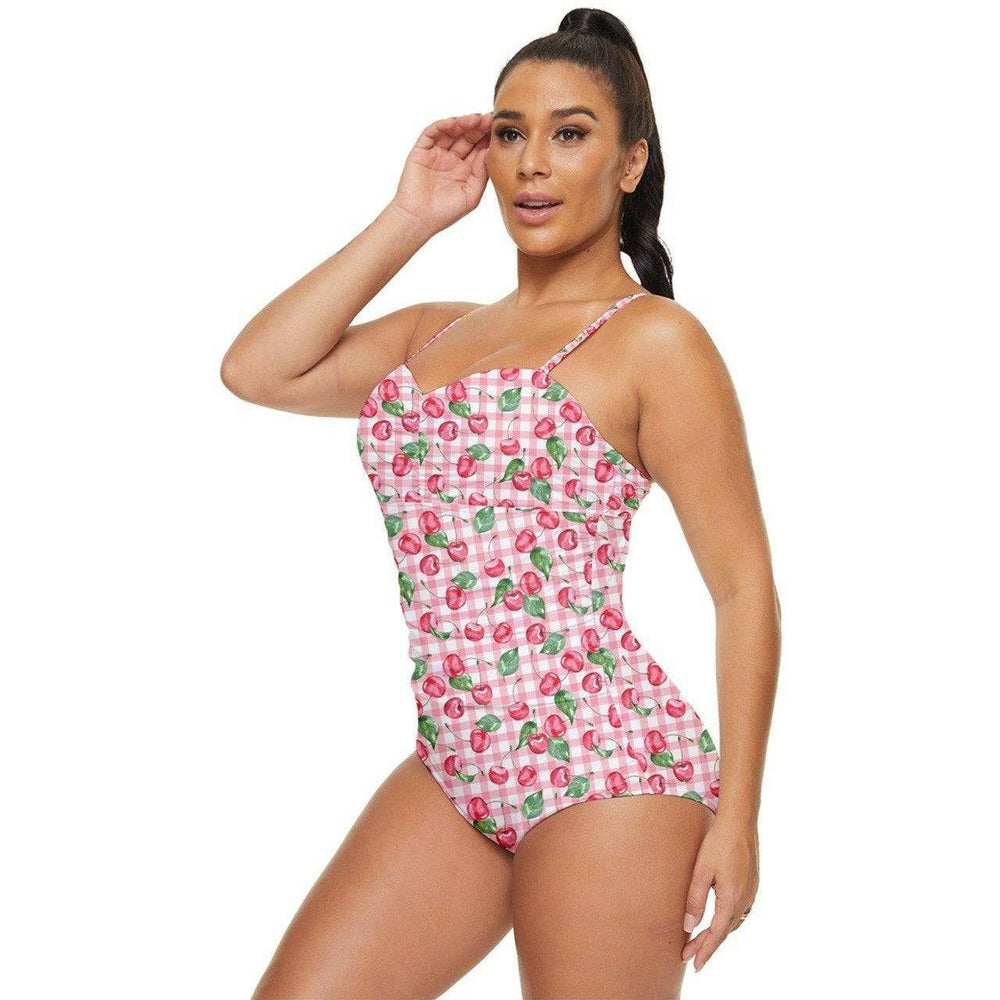 CHERRY GINGHAM Retro Full Coverage Swimsuit - Poison Arrow Retro