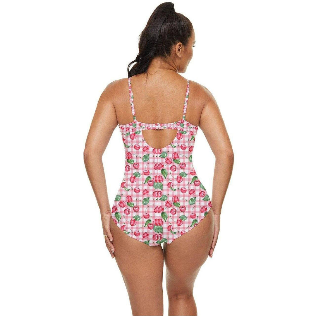 CHERRY GINGHAM Retro Full Coverage Swimsuit - Poison Arrow Retro