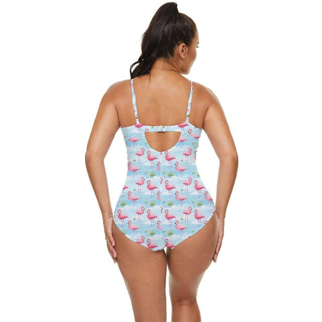 Flamingo Dreams Retro Full Coverage Swimsuit - Poison Arrow Retro