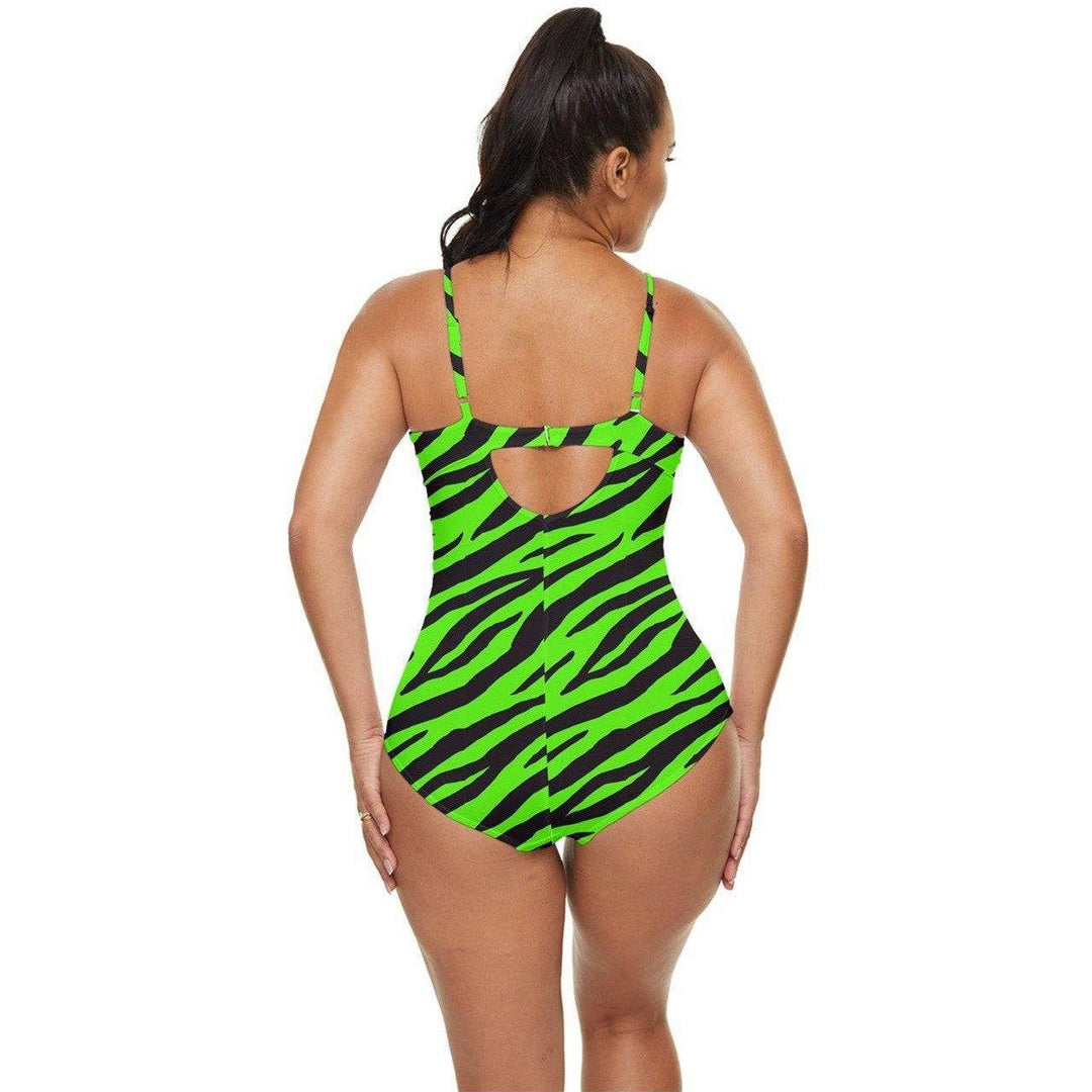 GREEN ZEBRA Retro Full Coverage Swimsuit - Poison Arrow Retro