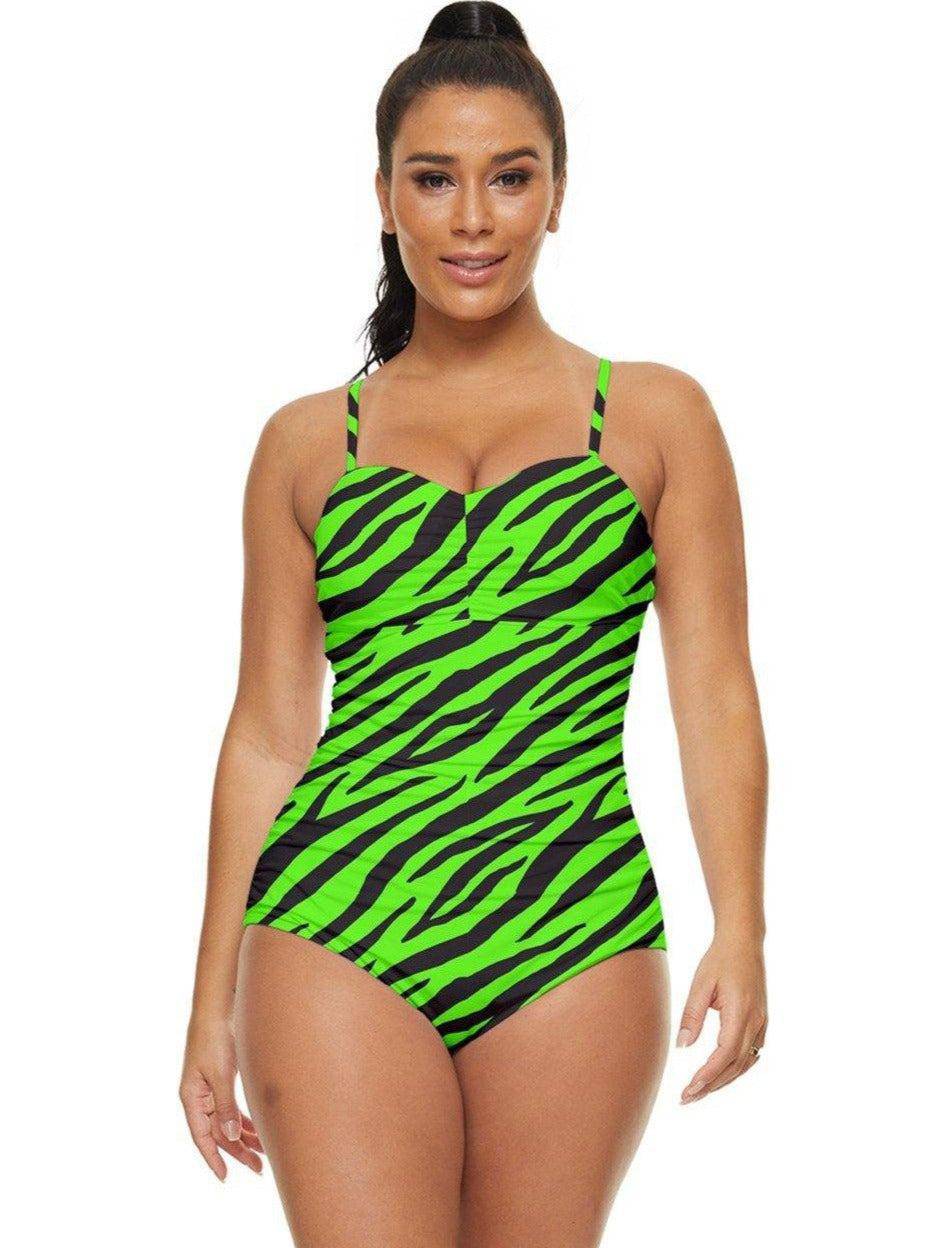 GREEN ZEBRA Retro Full Coverage Swimsuit - Poison Arrow Retro