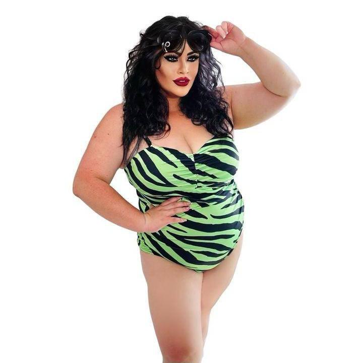 GREEN ZEBRA Retro Full Coverage Swimsuit - Poison Arrow Retro