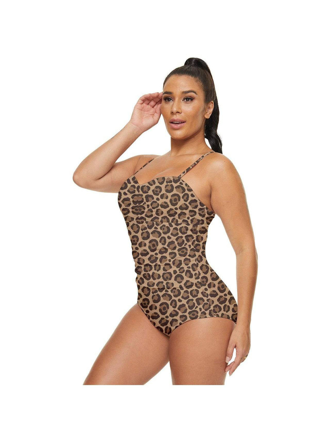 Leopard Print Retro Full Coverage Swimsuit