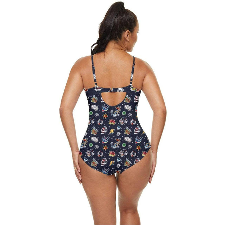 Old School Tattoo Retro Full Coverage Swimsuit - Poison Arrow Retro