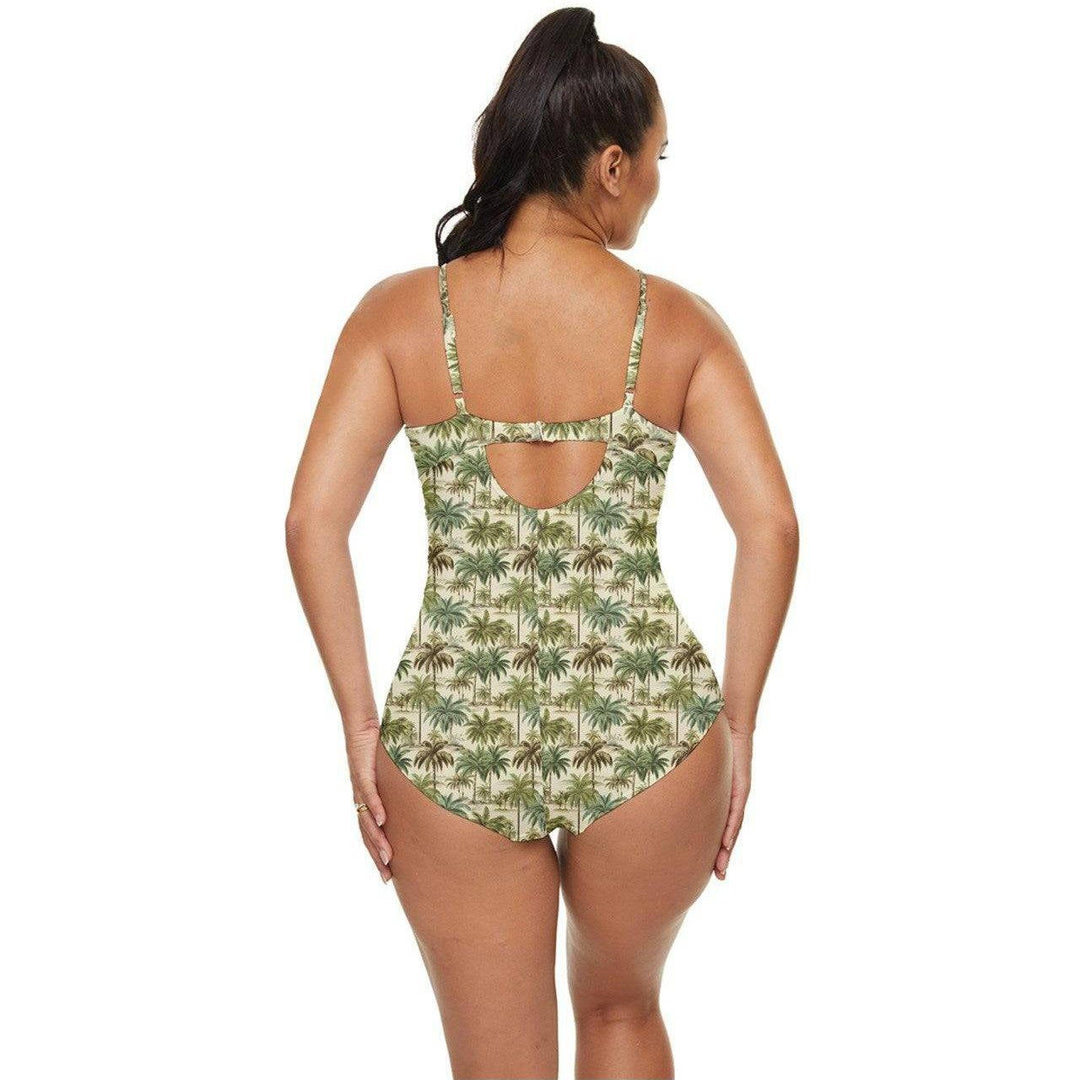 Palm Haven Retro Full Coverage Swimsuit - Poison Arrow Retro