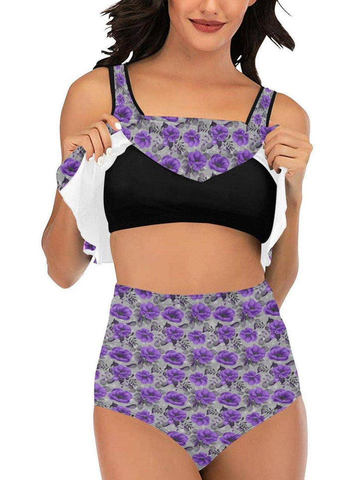 PURPLE ROSES High Waisted Bikini