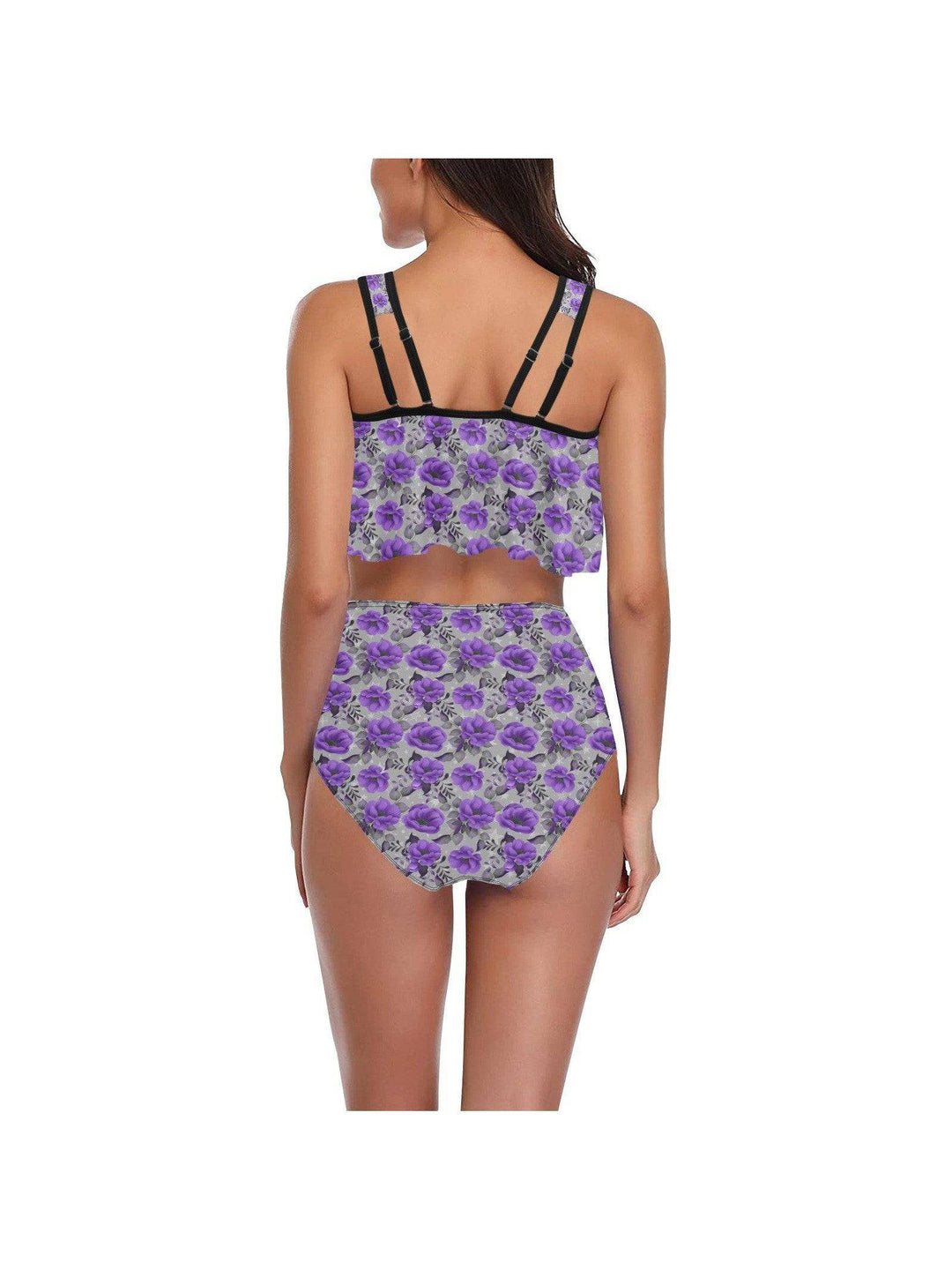 PURPLE ROSES High Waisted Bikini - Poison Arrow Retro