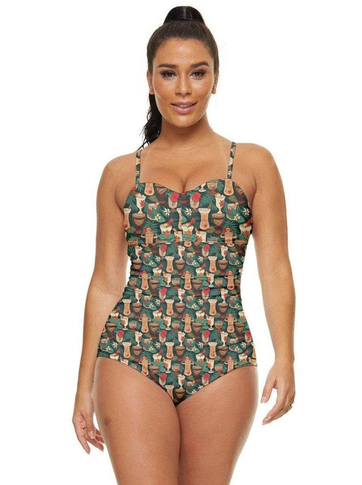 Retro Tiki Luau Retro Full Coverage Swimsuit - Poison Arrow Retro