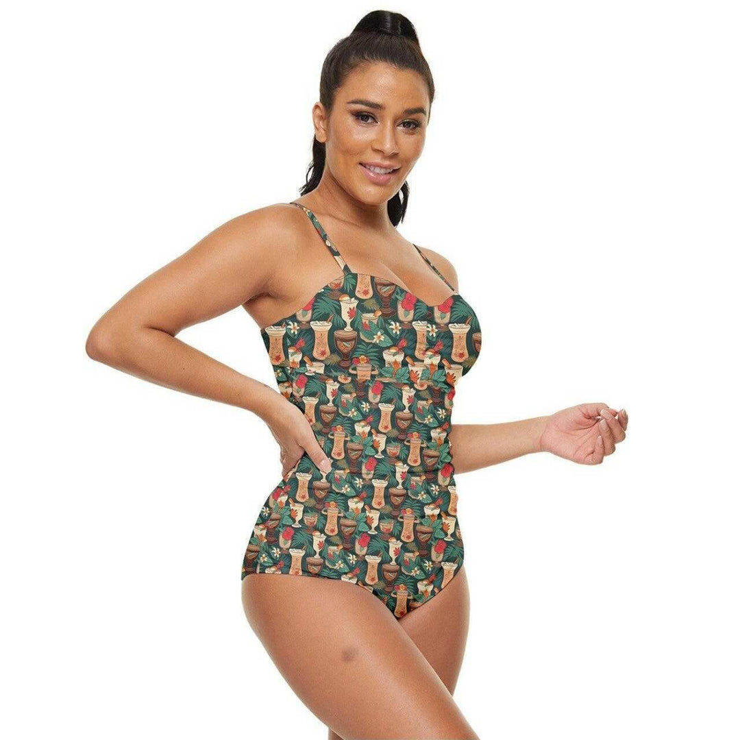 Retro Tiki Luau Retro Full Coverage Swimsuit - Poison Arrow Retro