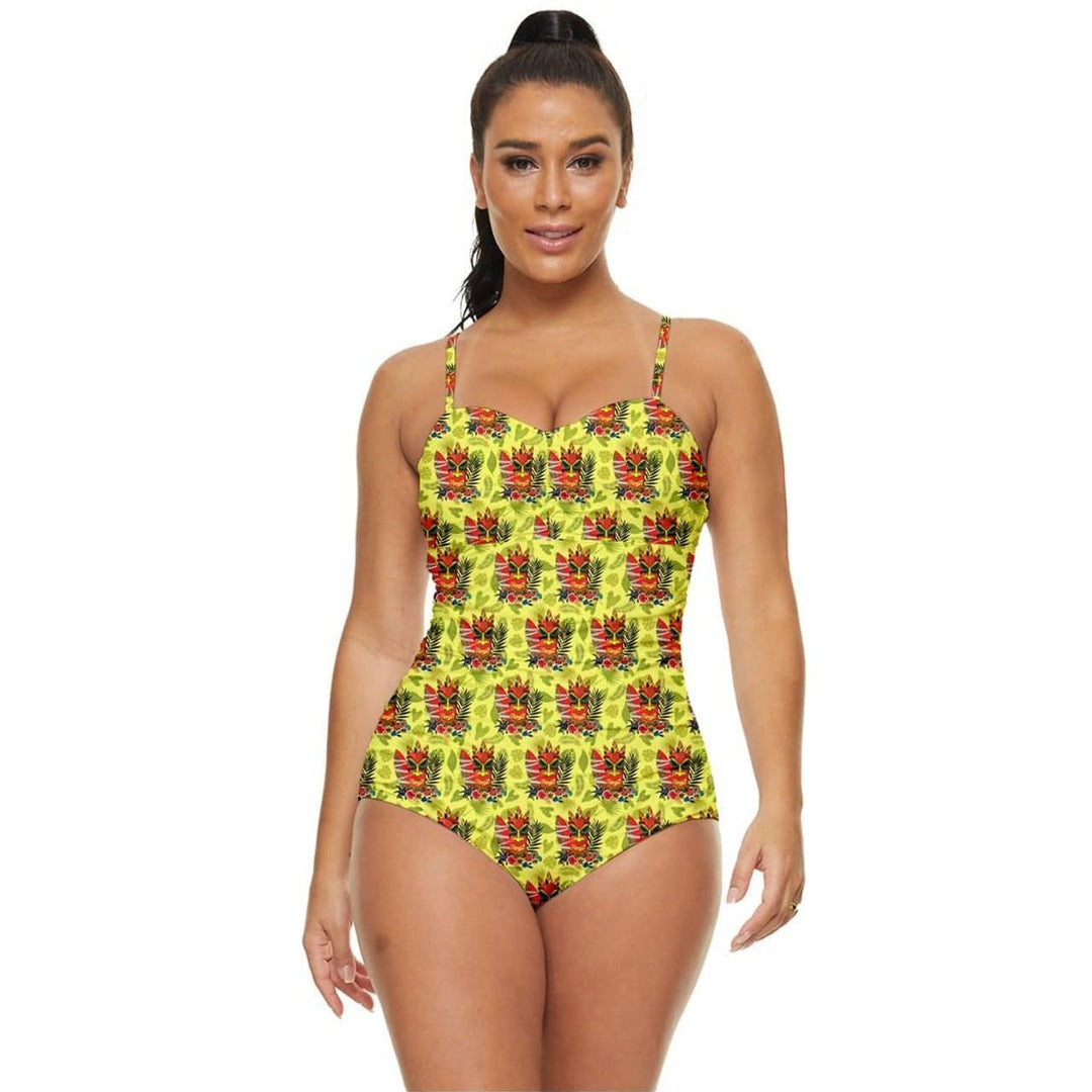 Tropical Tiki Retro Full Coverage Swimsuit - Poison Arrow Retro