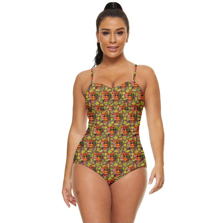 Tropical Tiki Retro Full Coverage Swimsuit - Poison Arrow Retro