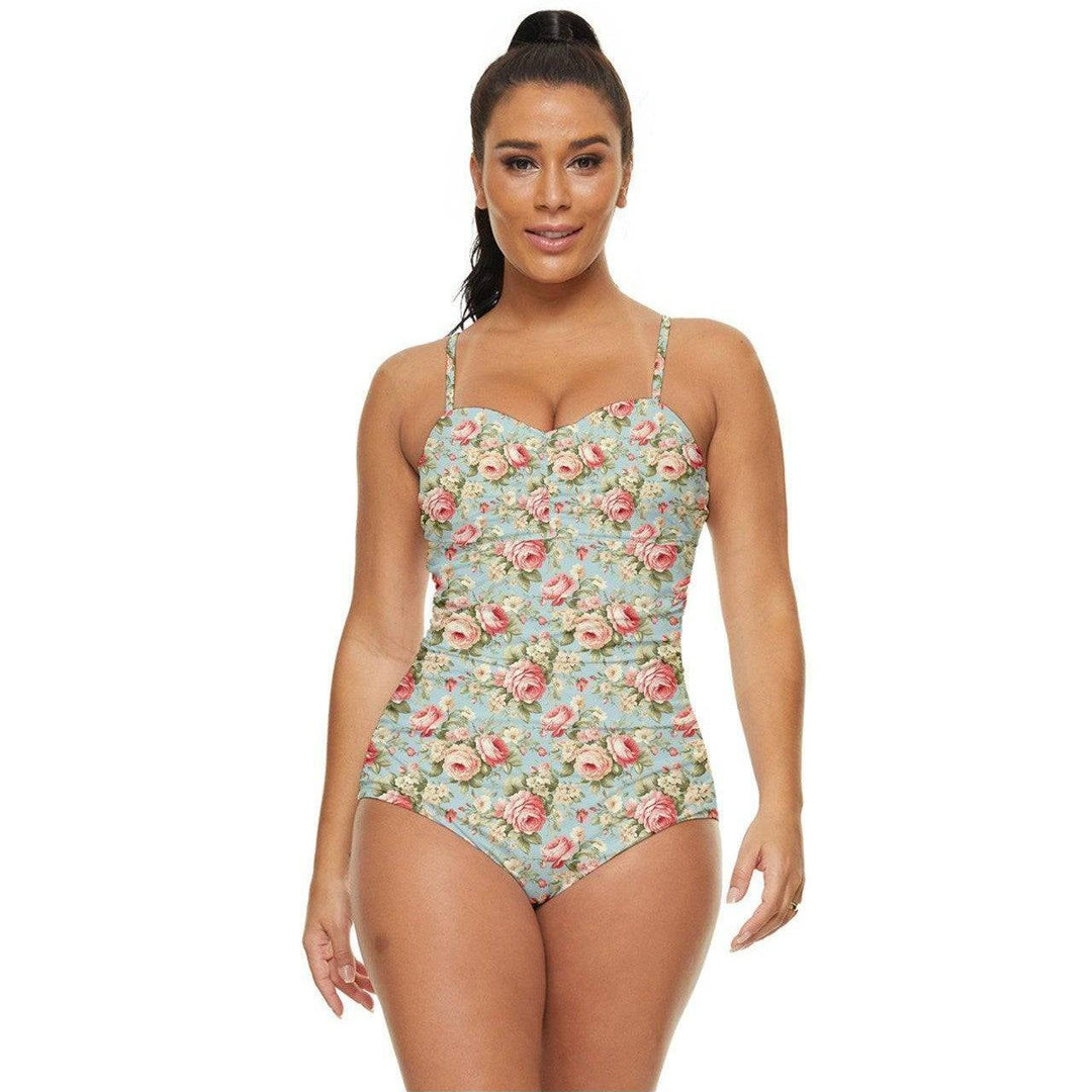 Vintage Roses Retro Full Coverage Swimsuit - Poison Arrow Retro