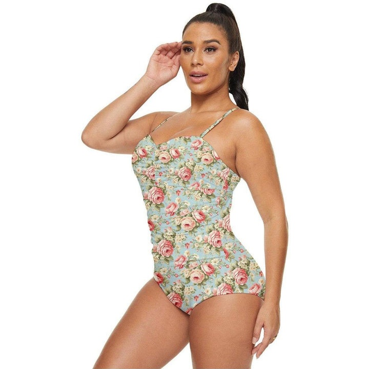 Vintage Roses Retro Full Coverage Swimsuit - Poison Arrow Retro