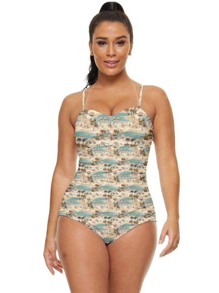 Vintage Vacation Retro Full Coverage Swimsuit - Poison Arrow Retro