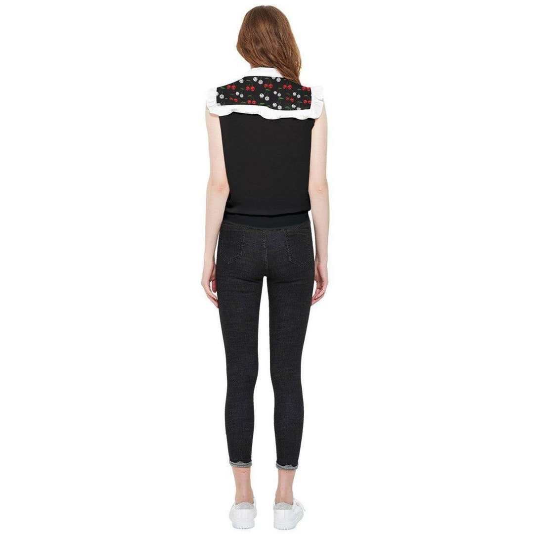 Cherry Skulls & Dice Tie Front Top - Poison Arrow Retro