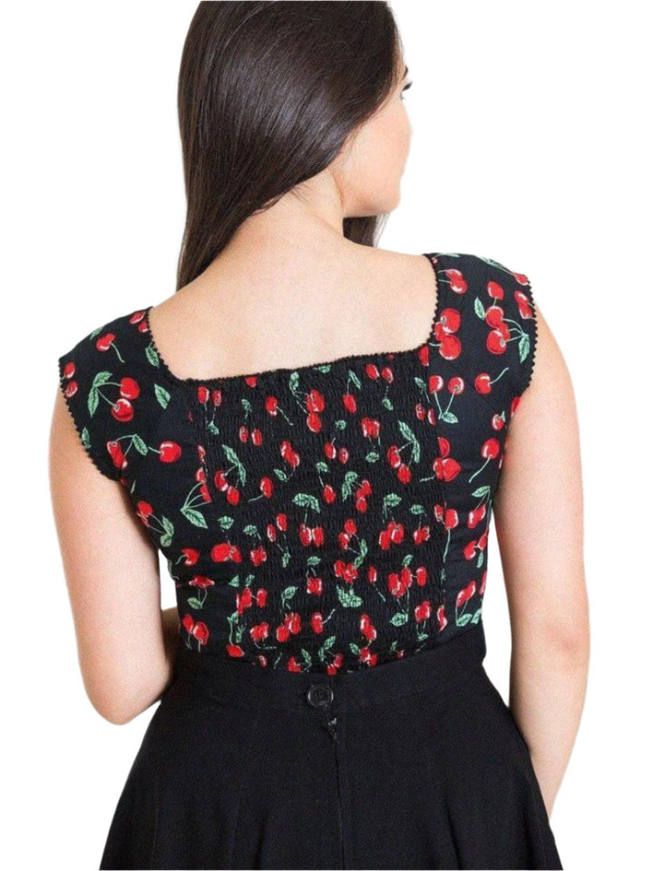 HELL BUNNY CHERRY PIE TOP Black - Poison Arrow Retro