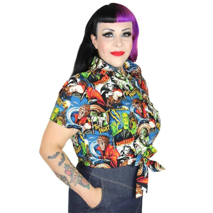 Hollywood Monsters Horror Knot Top - Poison Arrow Retro