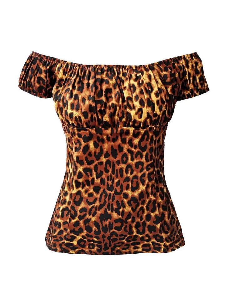 Leopard Peasant Style Top - Poison Arrow Retro