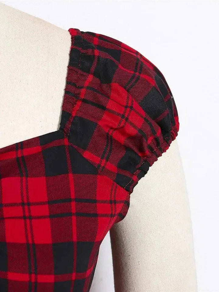 Red Plaid Retro Top - Poison Arrow Retro