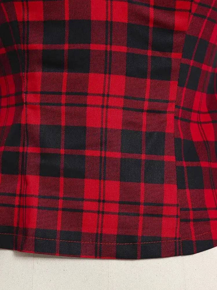 Red Plaid Retro Top - Poison Arrow Retro