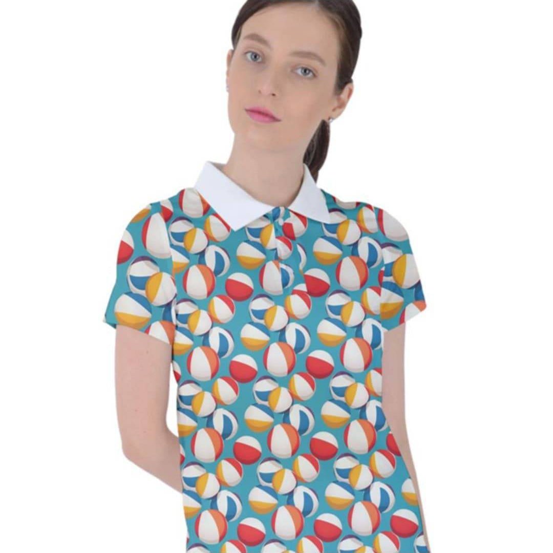 Retro Beach Balls Women's Polo T-Shirt - Poison Arrow Retro