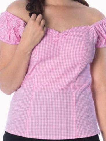 Summer Loving Gingham Pink Shirt - Poison Arrow Retro