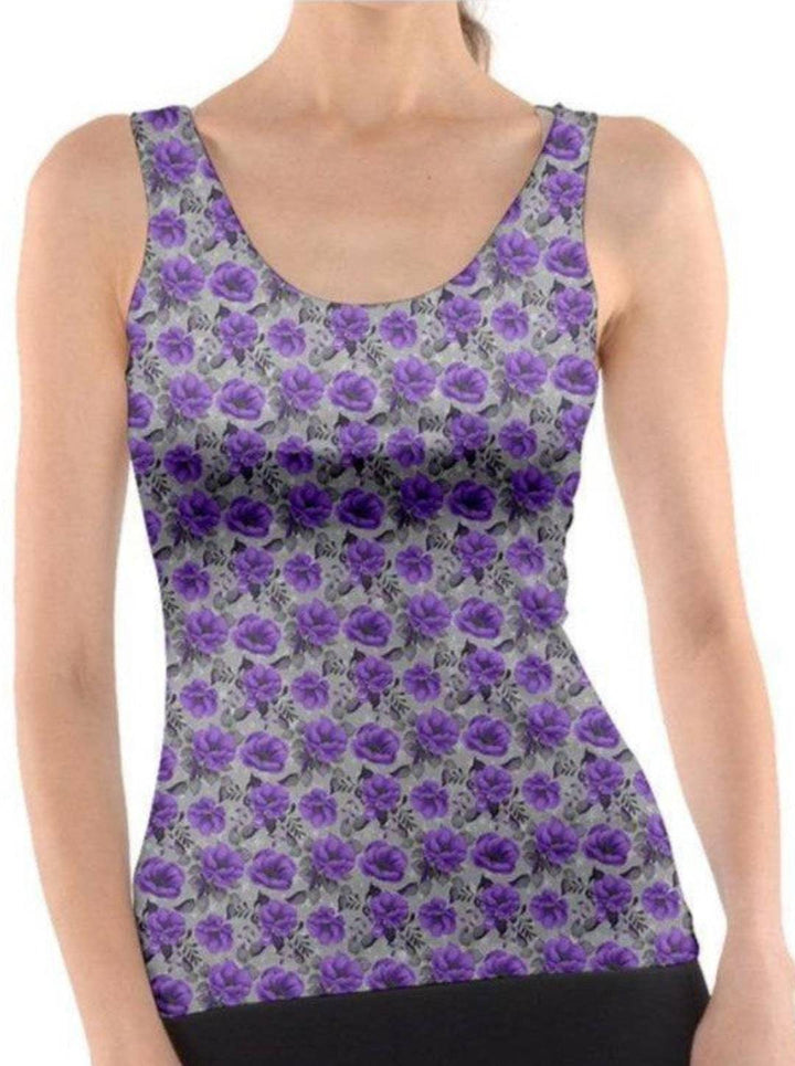 ENCHANTED PURPLE ROSES Tank Top - Poison Arrow Retro