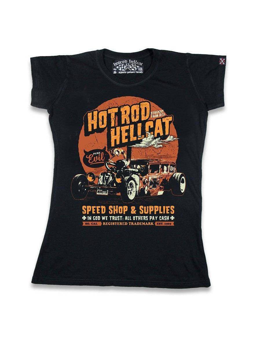 HOTROD HELLCAT In God We Trust Ladies Tshirt - Poison Arrow Retro