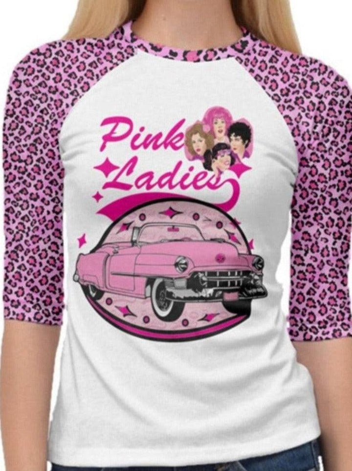 Pink Ladies 3/4 Raglan Tshirt - Poison Arrow Retro