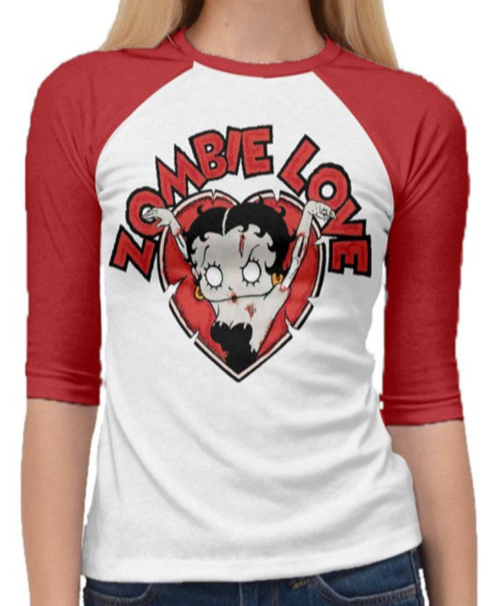 Zombie Betty 3/4 Sleeve  Raglan T-Shirt