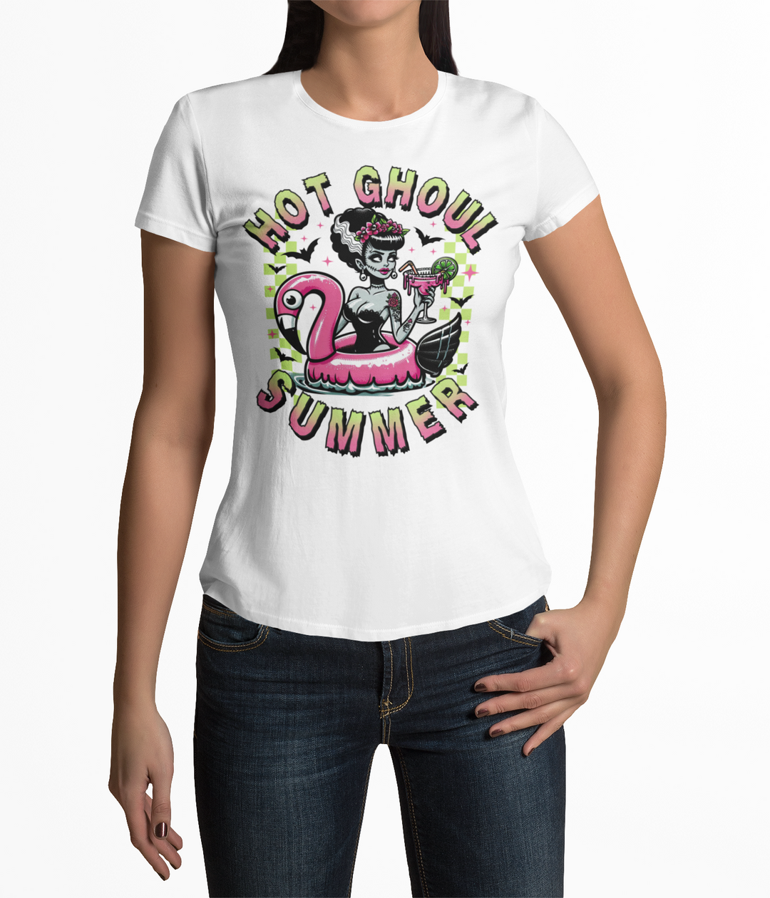 Hot Ghoul Summer Flamingo - Women's Tee - Poison Arrow Retro