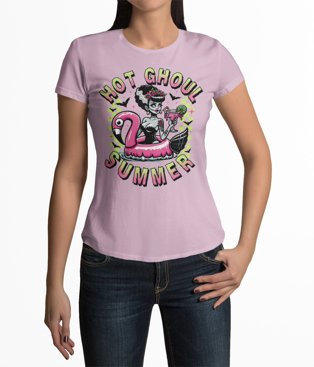 Hot Ghoul Summer Flamingo - Women's Tee - Poison Arrow Retro