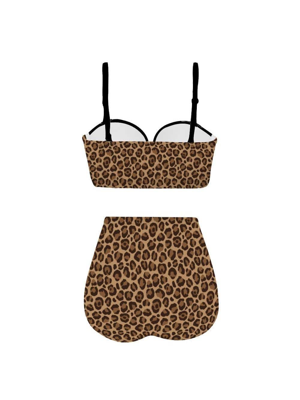 Leopard Print High Waist Retro Bikini - Poison Arrow Retro